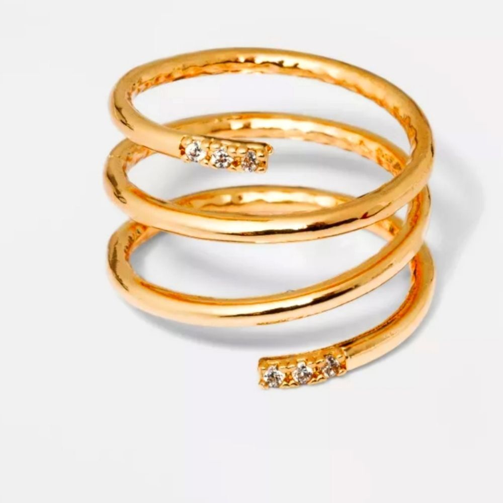 A New Day Gold Rhinestone Coil Ring